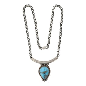 Raymond Delgarito Navajo Kingman Turquoise Necklace