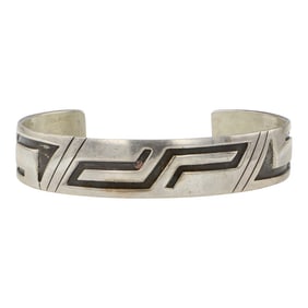 Vintage Navajo Plain Silver Bracelet