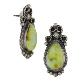 Lenora Begay Navajo Palomino Variscite Earrings