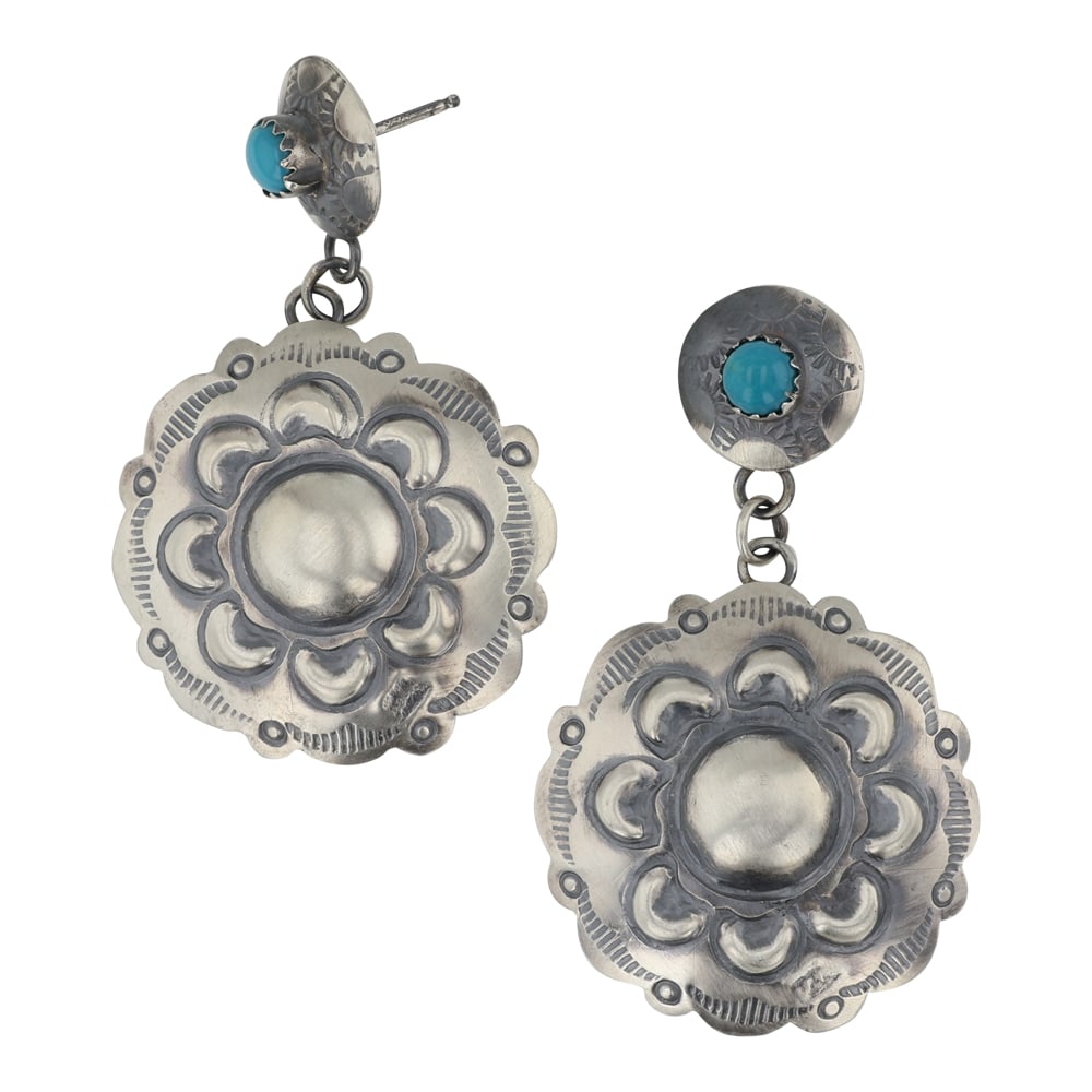Navajo Turquoise Bump Out Earrings (1 of 2)