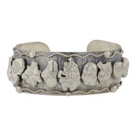 Ronald Tom Navajo Nakai Southwest Shop Plain Silver Cuff Bracelet