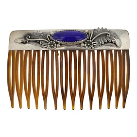 Peterson Johnson Vintage Navajo Lapis Hair Barrette