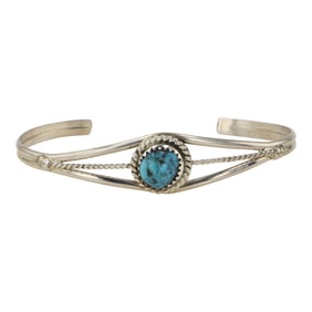 Navajo Kingman Turquoise Cuff Bracelet