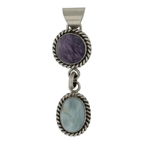 Navajo Charoite & larimar Pendant
