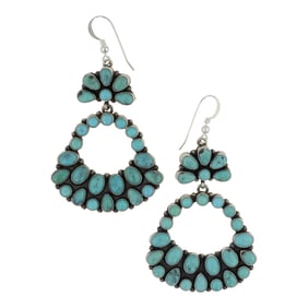 Renell Perry Navajo Compitos Turquoise Earrings