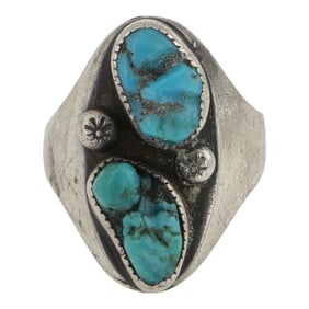 Vintage Navajo Kingman Turquoise Ring