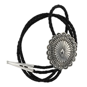 Navajo Stamp Work Bolo Tie