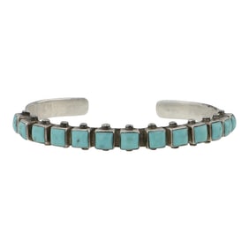 Navajo Compitos Turquoise Row Bracelet
