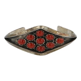 Esther Spencer Navajo Vintage Mediterranean Coral Cluster Bracelet