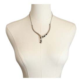 Navajo Synthetic Opal & Black Jet Inlay Necklace