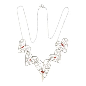 Navajo Coral Dream Catcher Necklace