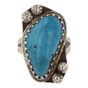 Vintage Navajo Kingman Turquoise Ring
