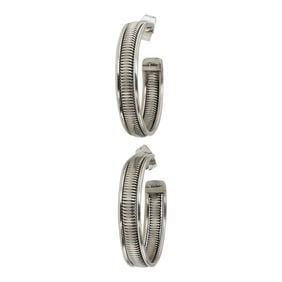 Navajo Plain Silver Hoop Earrings