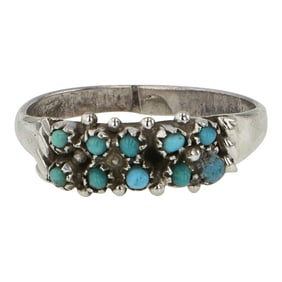 Vintage Zuni Turquoise Petit Point Ring