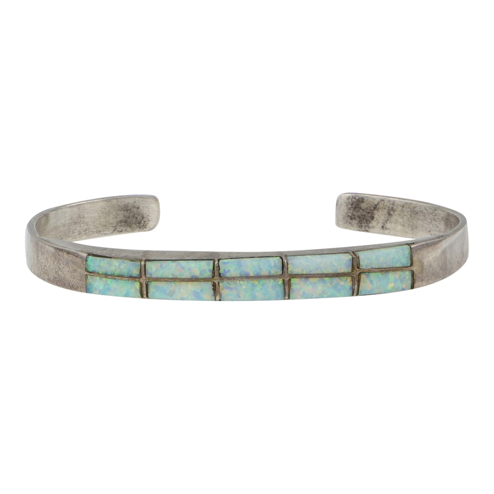 Zuni Synthetic Opal Inlay Bracelet (1 of 4)