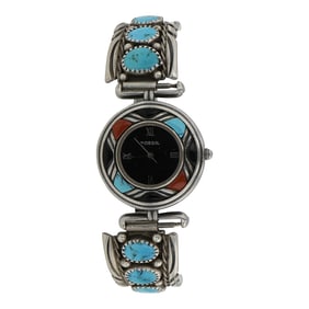 Navajo Kingman Turquoise Watch Bracelet