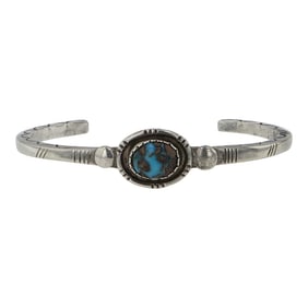 Jerry Quintina Cochiti Vintage Blue Gem Turquoise Bracelet