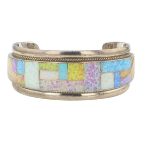 Rickell & Glendora Booqa Zuni Synthetic Opal Inlay Bracelet