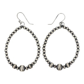 Navajo Oxidized Beads Hoop Earrings