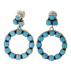 Renell Perry Navajo Kingman Turquoise Earrings