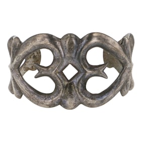 Vintage Navajo Plain Silver Sandcast Bracelet
