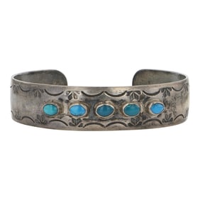 Vintage Navajo Kingman Turquoise Bracelet