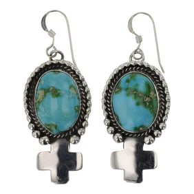 Carol Wylie Navajo Sonoran Gold Turquoise Earrings