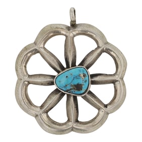 Vintage Navajo Ithaca Peak Turquoise Pendant