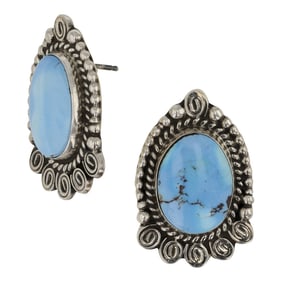 Eula Wyllie Navajo Golden Hills Turquoise Earrings