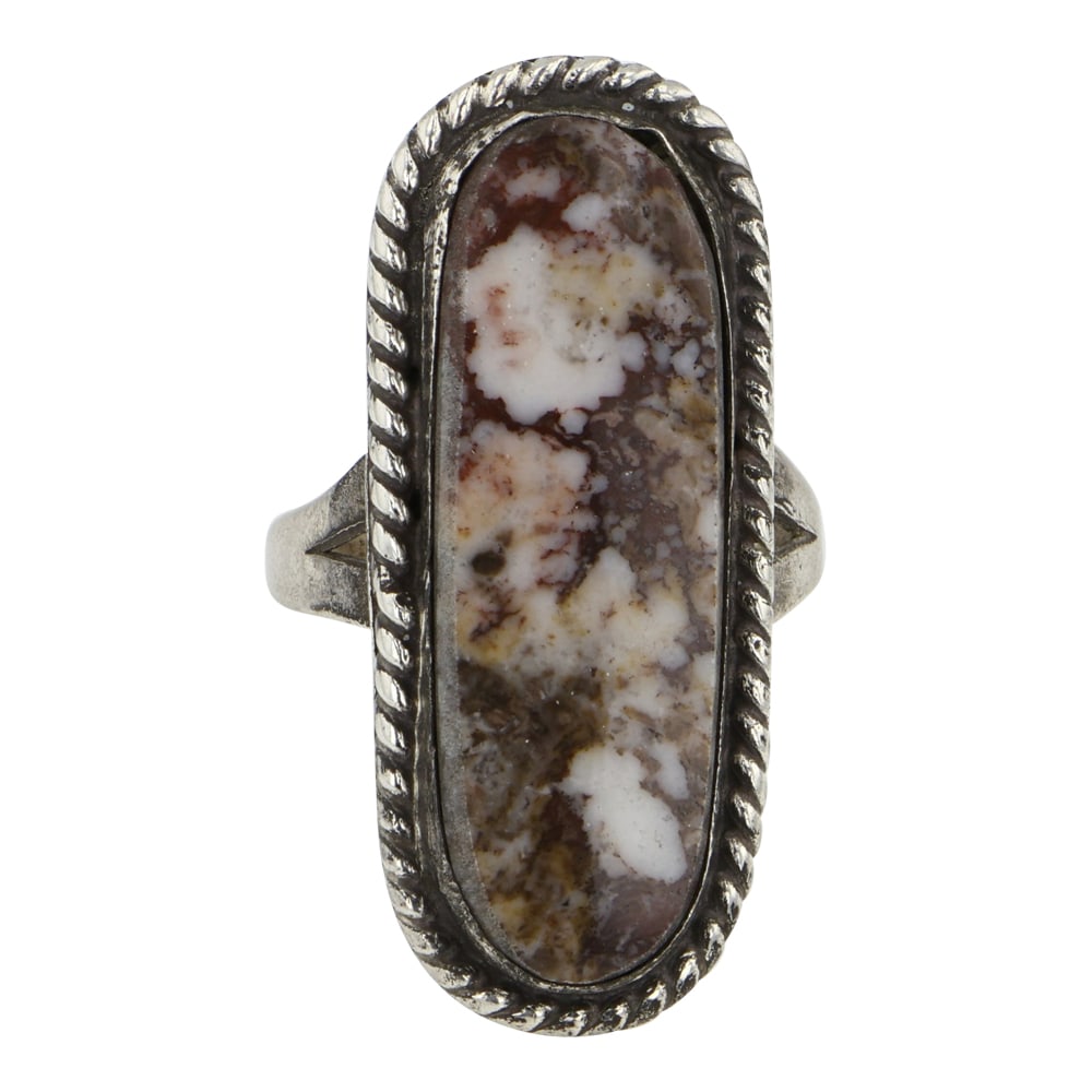 Navajo Wildhorse Ring: Sterling Silver | Genuine Wildhorse | Navajo Wildhorse Ring | Navajo Native American Southwest Indian Jewelry | Good (no breaks or damages) | Approximate Weight: 15 Grams | Ring: 11 size, 1.5" x .75" 