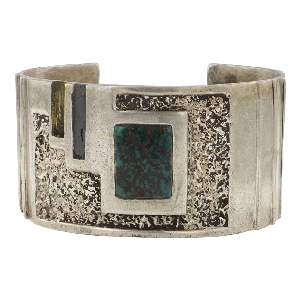 Vintage Navajo Spiderweb Turquoise Bracelet: Sterling Silver | Genuine Turquoise | Vintage Navajo Spiderweb Turquoise Bracelet | Navajo Native American Southwest Indian Jewelry | Good (no breaks or damages) | Approximate Weight: 94 Grams | Brace