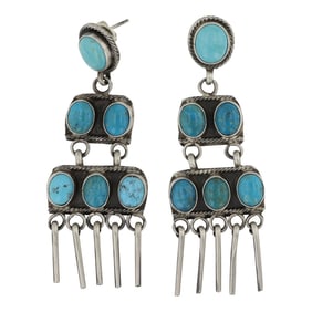 Juanita McDonald Compitos Turquoise Chandelier Earrings