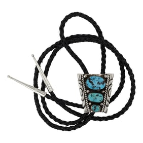 Navajo Sleeping Beauty Turquoise Bolo Tie