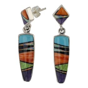 Julius Burbank Navajo Turquoise Spiny Oyster Gaspeite Charoite & Synthetic Opal