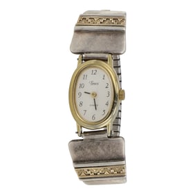 Vintage Navajo 14K Gold & Sterling Silver Watch bracelet