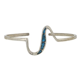 Vintage Navajo Turquoise Chip Inlay Bracelet