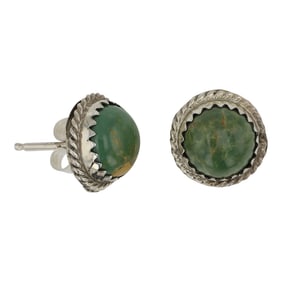 Navajo Menassa Turquoise Stud Earrings