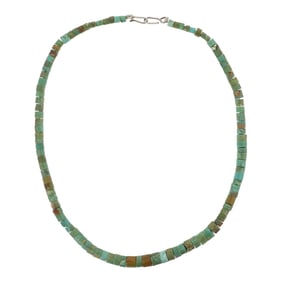 Vintage Navajo Nevada Turquoise Heishi Choker Necklace