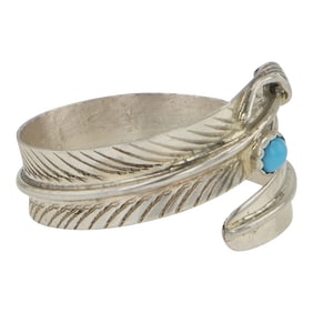 Navajo Kingman Turquoise Feather Ring