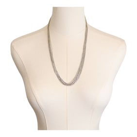 Navajo 20 Strand Liquid Silver Necklace