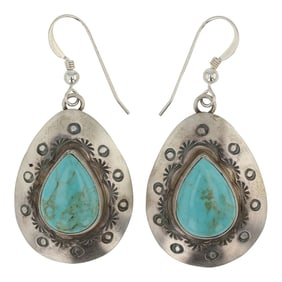 Renell Perry Navajo Nevada Turquoise Earrings