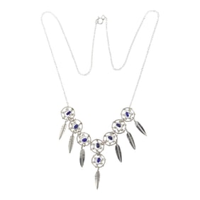 Navajo Lapis Dreamcatcher Necklace