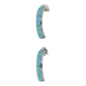 Zuni Turquoise Inlay Earrings
