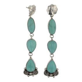 Navajo Compitos Turquoise Earrings