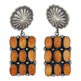 Sheila Tso Navajo Spiny Oyster Earrings