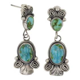 Joelias Draper Navajo Sonoran Gold Turquoise Earrings