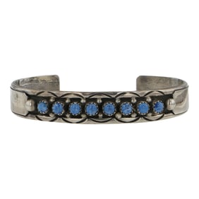 Marcella James Navajo Vintage Denim Lapis Row Bracelet