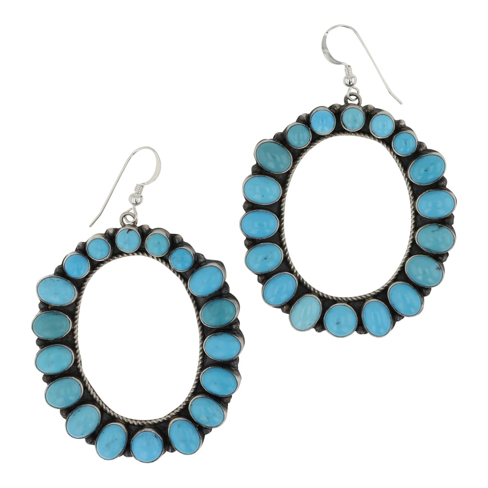 Renell Perry Navajo Kingman Turquoise Earrings (1 of 2)