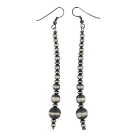 Navajo Oxidized Beads Graduated Earrings