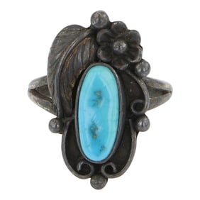 Vintage Navajo Kingman Turquoise Ring
